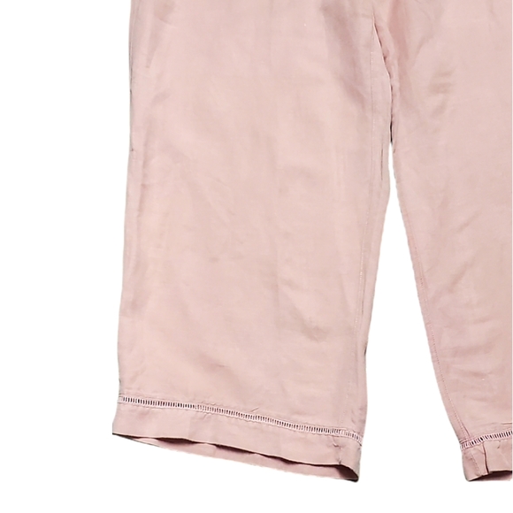 Lane Bryant Womens Pink Pull on Elastic waistband linen Pants - Picture 4 of 13